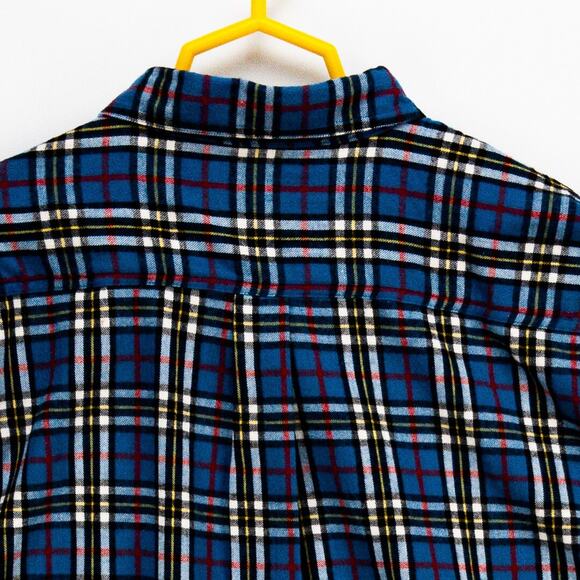 L.L. Bean Brushed Flannel Shirt Men’s XXL Red Blue Tartan Workwear Fall Layer - Picture 11 of 12